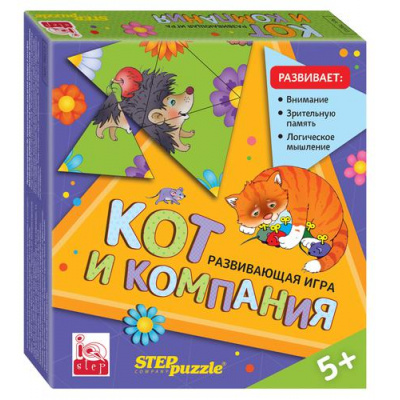 Большое фото товара - Настольная Игра Кот и компания. Тримино (карточки, правила, в коробке, от 5 лет) 76013, (Степ Пазл), 11-198525. Вариант №1