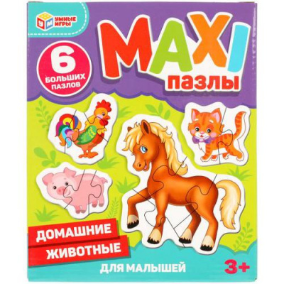 Большое фото товара - ПазлыМакси 6 дет. Умные игры Домашние животные 902177, (ООО "СИМБАТ"), 11-199749. Вариант №1