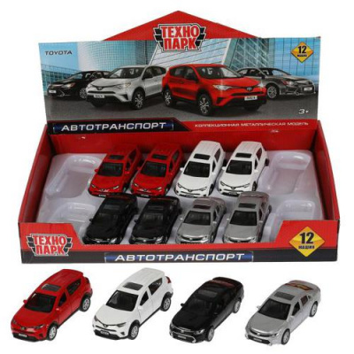 Большое фото товара - Модель Инерционная Технопарк TOYOTA CAMRY/RAV4 (12см, металл, открываются двери и багажник, в ассорт.) CAMRYRAV4-12DB12-MIX, (Shantou City Daxiang Plastic Toy Products Co., Ltd), 11-199775. Вариант №1
