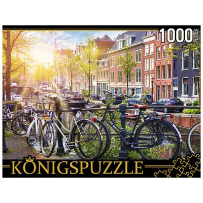 Большое фото товара - ПазлыKONIGSPUZZLE 1000 дет. Нидерланды. Велосипеды в Амстердаме ШТK1000-6794, (Рыжий кот), 11-201300. Вариант №1