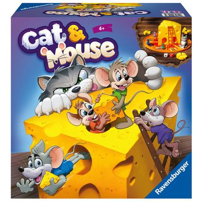 Большое фото товара - Настольная Игра Cat&Mouse (Кошки-Мышки) (игровая доска, жетоны, 3 лесенки, 2 кубика, правила, в коробке, от 4 лет) 24563, (Ravensburger), 11-202430. Вариант №1