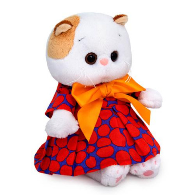 Большое фото товара - Budi Basa Мягкая Игрушка Кошечка Ли-Ли BABY в платье с оранжевым бантом (20см, в подарочной коробке) LB-101, (ООО "МПП"), 11-206512. Вариант №1
