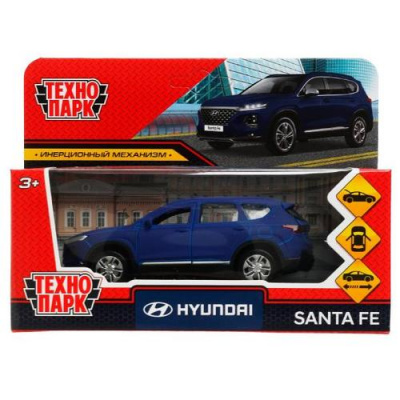 Большое фото товара - Модель Инерционная Технопарк Hyundai Santa Fe (12см, металл, открываются двери, синяя, в коробке) SANTAFE2-12FIL-BU, (Shantou City Daxiang Plastic Toy Products Co., Ltd), 11-209950. Вариант №1