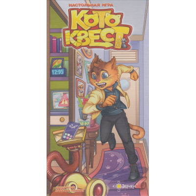 Большое фото товара - Настольная Игра Эврикус Котоквест (25 карточек, 7 комнат, 2 брошюры, 3 конверта, правила, в коробке, от 8 лет) BG-12032, (ООО "ПАННА"), 11-211849. Вариант №1