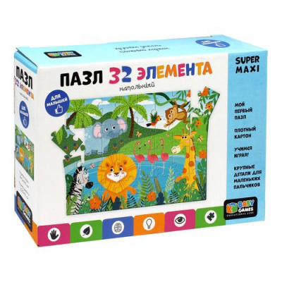 Большое фото товара - Пазл Baby Games 32 дет. Африка (напольный) 06569, (ООО "Оригами"), 11-212597. Вариант №1