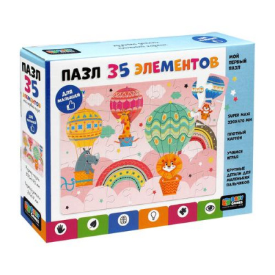 Большое фото товара - Пазл Baby Games 35 дет. На воздушном шаре 06506, (ООО "Оригами"), 11-212632. Вариант №1