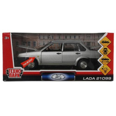 Большое фото товара - Модель Инерционная Технопарк LADA 21099 (18,5см, металл, свет, звук, открываются двери и багажник, серый, в коробке) VAZ-21099-S (ст.24/ст.12), (Shantou City Daxiang Plastic Toy Products Co., Ltd), 11-213732. Вариант №1