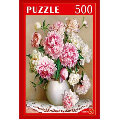 Большое фото товара - Пазлы 500 дет. И. Бузин. Букет РУКП500-5891, (Рыжий кот), 11-217277. Вариант №1
