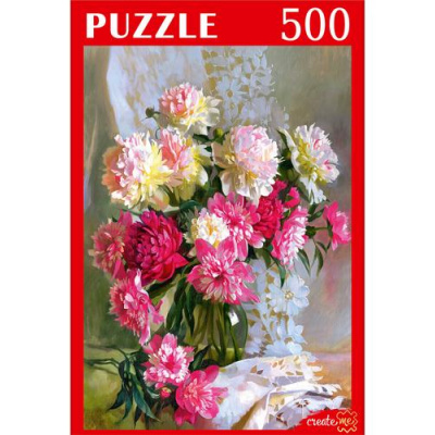 Большое фото товара - Пазлы 500 дет. С. Горячева. Пионы РУКП500-7124, (Рыжий кот), 11-217278. Вариант №1
