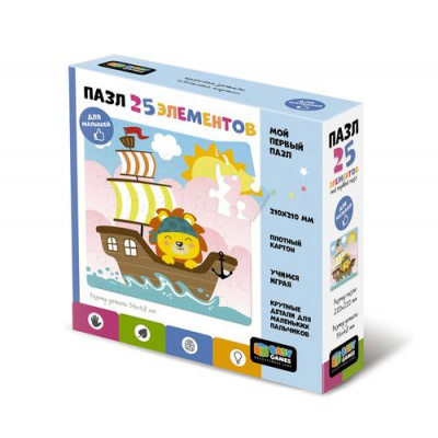 Большое фото товара - Пазл Baby Games 25 дет. Капитан Лев 06742, (ООО "Оригами"), 11-221060. Вариант №1