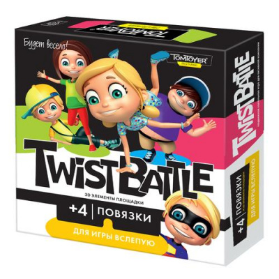 Большое фото товара - Игра Подвижная TomToyer. TwistBattle (игровое поле 120*148см, рулетка, 4 повязки на глаза, в коробке, от 3 лет) 04777, (ООО "Десятое королевство"), 11-221566. Вариант №1