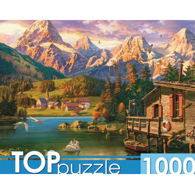 Большое фото товара - ПазлыTOPpuzzle 1000 дет. Доломитовые Альпы ФТП1000-9942, (Рыжий кот), 11-222536. Вариант №1