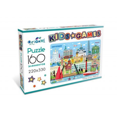 Большое фото товара - Пазлы 160 дет. Kids Games. Города. Санкт-Петербург 08742, (ООО "Оригами"), 11-225922. Вариант №1