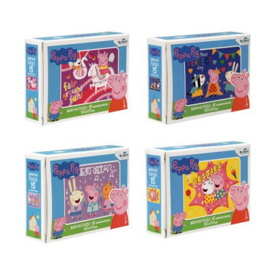 Большое фото товара - ПазлыМини 15 дет. Свинка Пеппа (в ассорт.) 05988, (ООО "Оригами"), 11-225924. Вариант №1