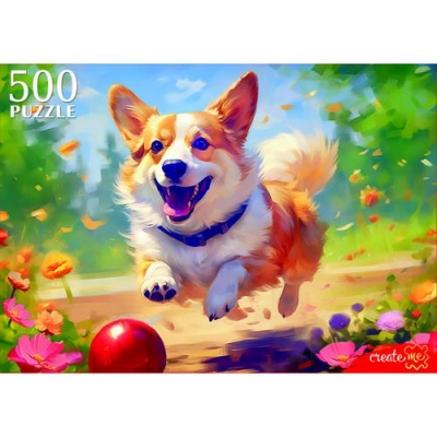Большое фото товара - Пазлы 500 дет. Игривый Корги П500-0500, (Рыжий кот), 11-228074. Вариант №1