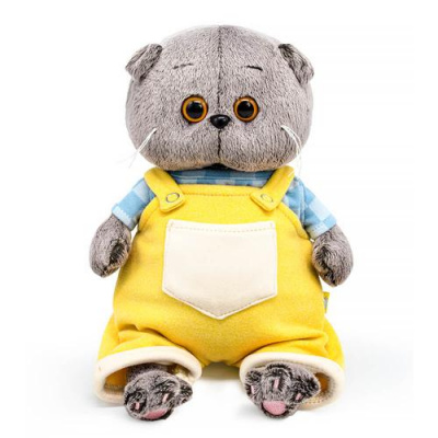 Большое фото товара - Budi Basa Мягкая Игрушка Кот Басик BABY в комбинезоне на лямках (20см, в подарочной коробке) BB-147, (ООО "МПП"), 11-230094. Вариант №1