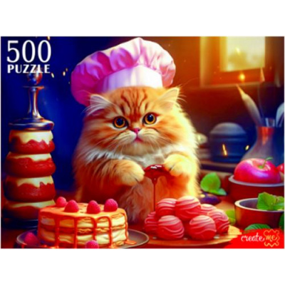 Большое фото товара - Пазлы 500 дет. Котик-пекарь П500-3063, (Рыжий кот), 11-230209. Вариант №1