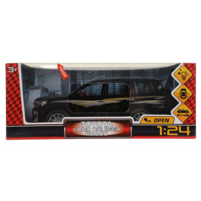 Большое фото товара - Модель Инерционная Технопарк 1:24 TOYOTA LAND CRUISER PRADO (21см, металл, свет, звук, открываются двери, капот и багажник, черный, в коробке) CZ124-R, (Huada Toy Co.,Ltd), 11-230364. Вариант №1