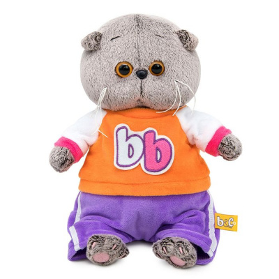 Большое фото товара - Budi Basa Мягкая Игрушка Кот Басик BABY в костюмчике в стиле спорт-шик (20см, в подарочной коробке) BB-156, (ООО "МПП"), 11-232109. Вариант №1