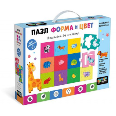 Большое фото товара - Пазл Baby Games 24 дет. Форма и цвет 08199, (ООО "Оригами"), 11-233304. Вариант №1