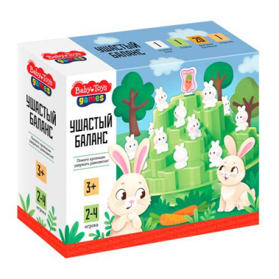 Большое фото товара - Настольная игра Baby Toys Ушастый баланс (игровое поле, фигурки, в коробке, от 3 лет)  70050, (ООО "Десятое королевство"), 11-233669. Вариант №1