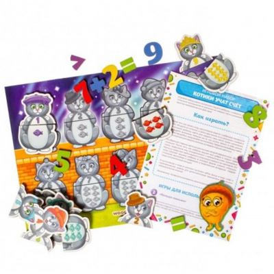 Большое фото товара - WoodLandToys Игровой набор. Котики учат счет (20 деталей, дерево, правила, от 3 лет) 370202, (ООО "СИБИРСКИЙ СУВЕНИР"), 11-234089. Вариант №1