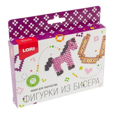 Большое фото товара - LORI Фигурки Из Бисера Лошадка, подкова (комплект материалов для изготовления, в коробке, от 8 лет) Бис107, (ООО "7-Я"), 11-234800. Вариант №1