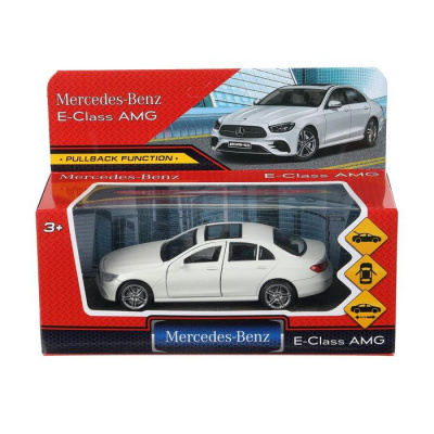 Большое фото товара - Модель Инерционная Технопарк MERCEDES-BENZ e-class amg (12см, металл, открываются двери и багажник, белый, в коробке, от 3 лет) ECLASS-12-WH, (Huada Toy Co.,Ltd), 11-235400. Вариант №1