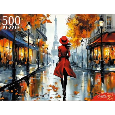 Большое фото товара - Пазлы 500 дет. Девушка в Париже Ф500-7616, (Рыжий кот), 11-236262. Вариант №1
