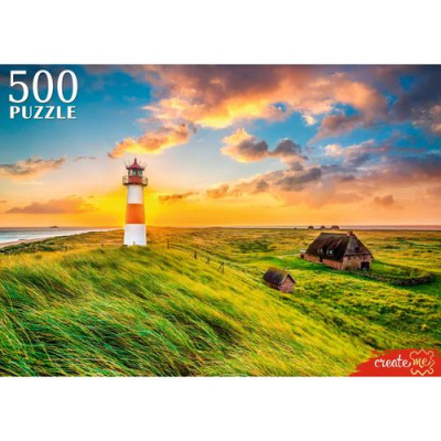 Большое фото товара - Пазлы 500 дет. Маяк на закате ШТП500-8715, (Рыжий кот), 11-236279. Вариант №1