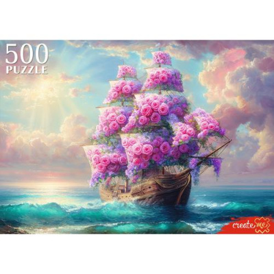 Большое фото товара - Пазлы 500 дет. Цветочный корабль Ф500-1734, (Рыжий кот), 11-236286. Вариант №1