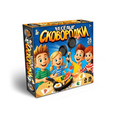 Большое фото товара - Настольная Игра Веселые сковородки (игровое поле, фишки, в коробке, от 3 лет) 05991, (ООО "Десятое королевство"), 11-236888. Вариант №1