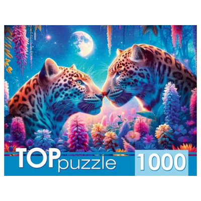 Большое фото товара - ПазлыTOPpuzzle 1000 дет. Влюбленные леопарды ХТП1000-8738, (Рыжий кот), 11-236962. Вариант №1