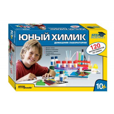 Большое фото товара - Домашняя Лаборатория Юный химик (120 экспериментов по химии, в коробке, от 10 лет) 76094, (Степ Пазл), 11-92520. Вариант №1