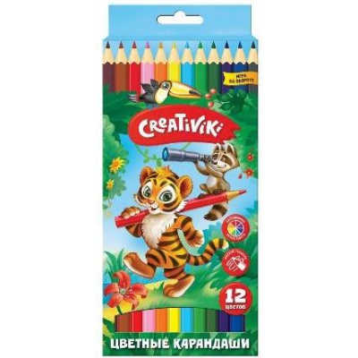 Большое фото товара - Карандаши 12цв КЦ12КР Creativiki, 12-100166. Вариант №1