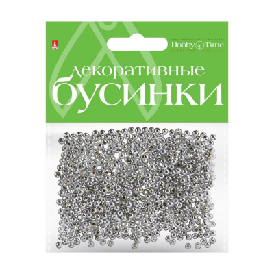 Большое фото товара - Бусины круглые серебряные  3 мм 2-371/02 Альт, 12-101532. Вариант №1