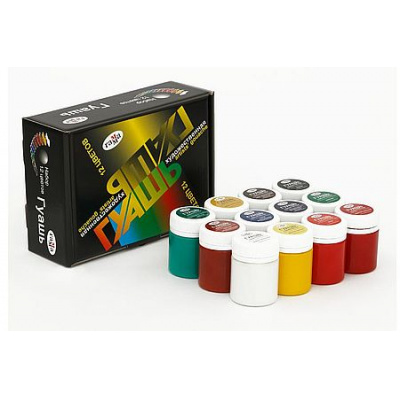 Большое фото товара - Гуашь 12цв 40мл "Модерн" 221004 Гамма, 12-10283. Вариант №1