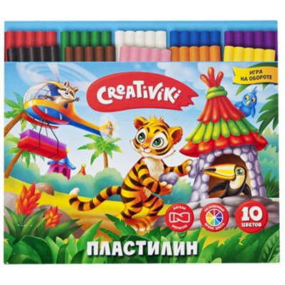 Большое фото товара - Пластилин  10цв 150 гр. ПЛ10КР Creativiki, 12-108656. Вариант №1