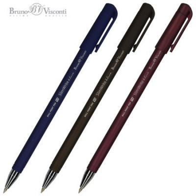 Большое фото товара - Ручка шариковая 0.5 мм "SlimWrite.ORIGINAL" синяя (3 цвета корпуса) 20-0006 Bruno Visconti, 12-123734. Вариант №1