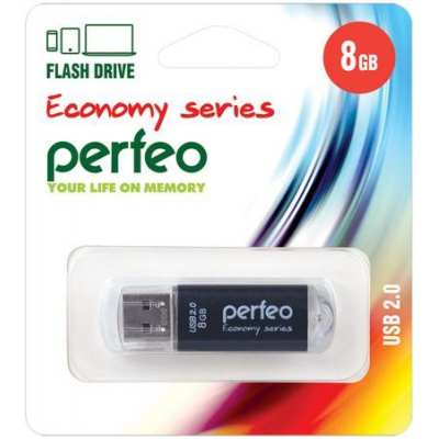 Большое фото товара - ФЛЕШ-накопитель (USB) PERFEO  8GB E01 Серия "Черная экономика" PF-E01B008ES PERFEO, 12-123929. Вариант №1