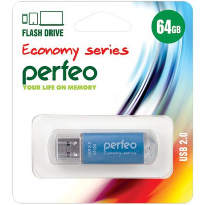 Большое фото товара - ФЛЕШ-накопитель (USB) PERFEO 64GB E01 Серия "Синяя экономика" PERFEO, 12-125522. Вариант №1