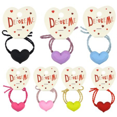 Большое фото товара - Резинка для волос 1 шт "СЕРДЕЧКО С ГРАНЯМИ" ассорти 2-712/370 DecoreMe, 12-141018. Вариант №1