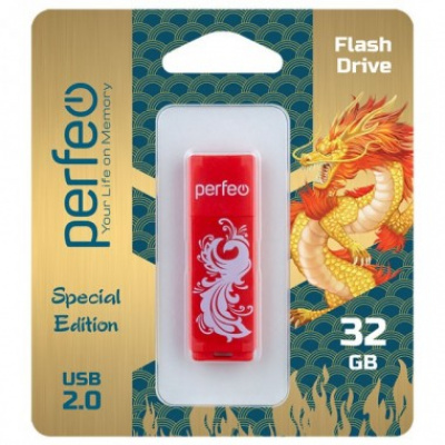 Большое фото товара - ФЛЕШ-накопитель (USB) PERFEО 32GB C04 Красный Феникс, 12-141548. Вариант №1
