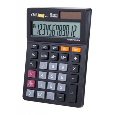 Большое фото товара - Калькулятор DELI 12 разрядов 149х104х27 мм EM01320 черный (1187623) Deli, 12-143008. Вариант №1