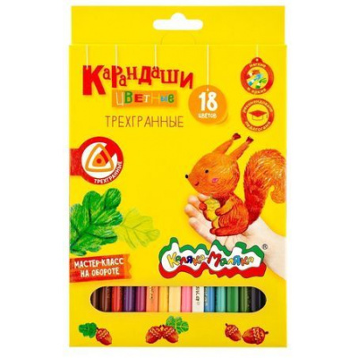 Большое фото товара - Карандаши 18цв  трехгранные КТКМ18 Каляка-Маляка, 12-153754. Вариант №1