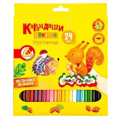 Большое фото товара - Карандаши 24цв  трехгранные КТКМ24 Каляка-Маляка, 12-153755. Вариант №1