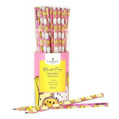 Большое фото товара - Карандаш пластиковый " ДРАКОН-ФРУКТ/WOOD DRAGON FRUIT" трехгранный НВ LXLPWF-DF LOREX, 12-154630. Вариант №1