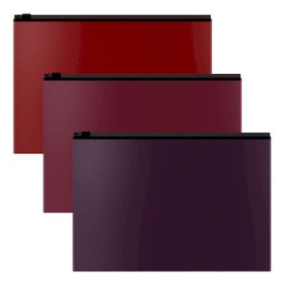 Большое фото товара - Набор папок на гибкой молнии 3 шт А4 54994 ZIP Matt Blackberry Marsala ассорти ErichKrause, 12-155042. Вариант №1