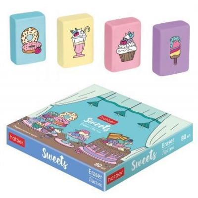 Большое фото товара - Ластик "Sweets" 28х18х9 мм (072699) Хатбер, 12-157002. Вариант №1