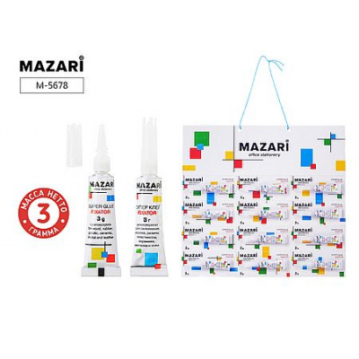 Большое фото товара - Клей моментальный ФИКСАТОР/FIXATOR 3 гр M-5678 Mazari, 12-158104. Вариант №1
